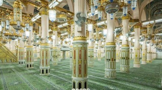 بالصور .. التصميم الرائع لأعمدة المسجد النبوي 