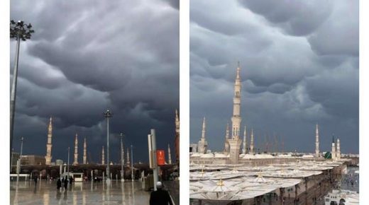 مناظر مبهرة .. سماء المدينة المنورة ملبدة بالغيوم 