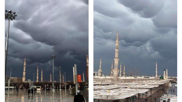 مناظر مبهرة .. سماء المدينة المنورة ملبدة بالغيوم 