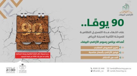 90 يوم حتى نهاية آخر موعد للتسجيل في المرحلة الثانية بالرياض 