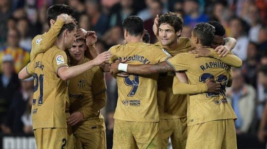 ليفاندوفسكي ينقذ برشلونة من فالنسيا بهدف قاتل