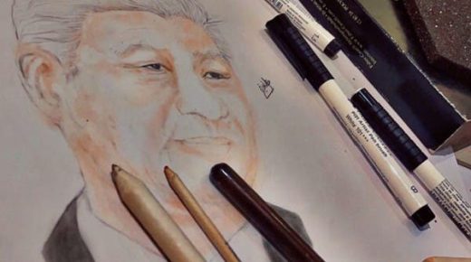 فنانة سعودية تبدع في رسم بورتريه للرئيس الصيني