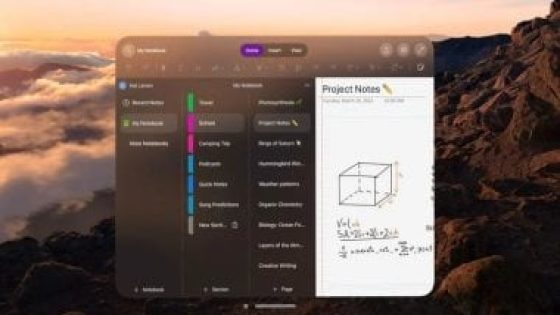مايكروسوفت تطرح تطبيق OneNote لنظام Apple Vision Pro