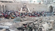 من المسجد العمري المدمر.. خطيب جباليا: لن يفلح العدو …